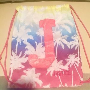 Justice Girls Drawstring Canvas Backpack